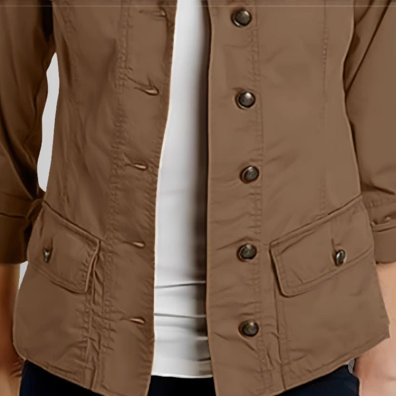 Damen Leichte Sommerjacke mit praktischen Taschen Shopnory