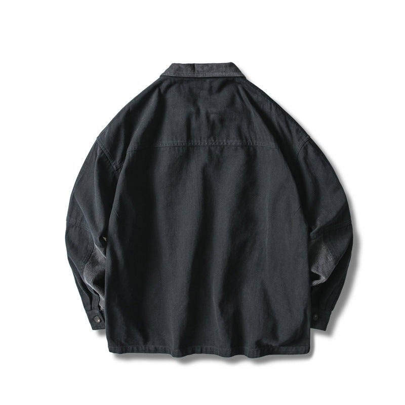 Herren Locker geschnittene Feldjacke im Workwear-Stil mit aufgesetzten Pattentaschen und Cordkragen Shop Nory