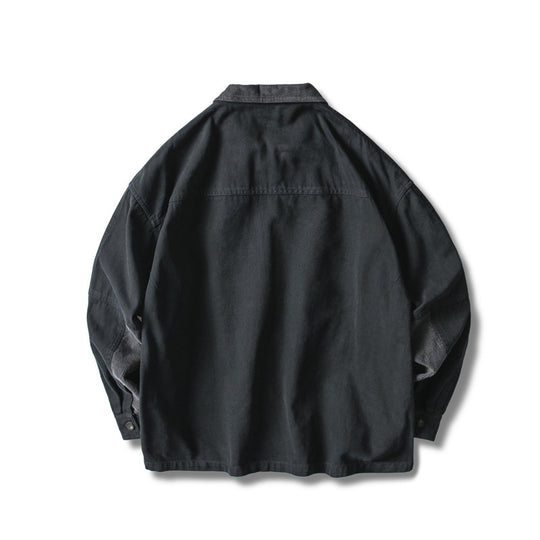 Herren Locker geschnittene Feldjacke im Workwear-Stil mit aufgesetzten Pattentaschen und Cordkragen Shop Nory