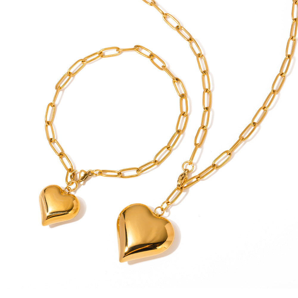 Damen Halskette mit herzförmigem Anhänger und eleganter Gliederkette Shop Nory