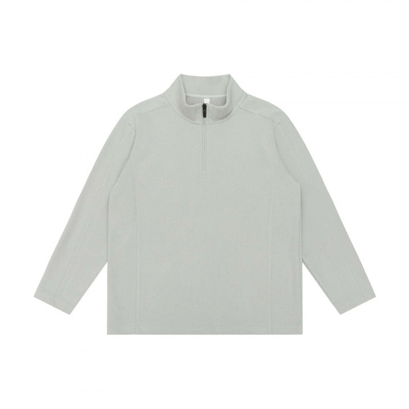 Unisex Texturierter Half‑Zip‑Strickpullover im Boxy‑Schnitt mit Stehkragen Shop Nory