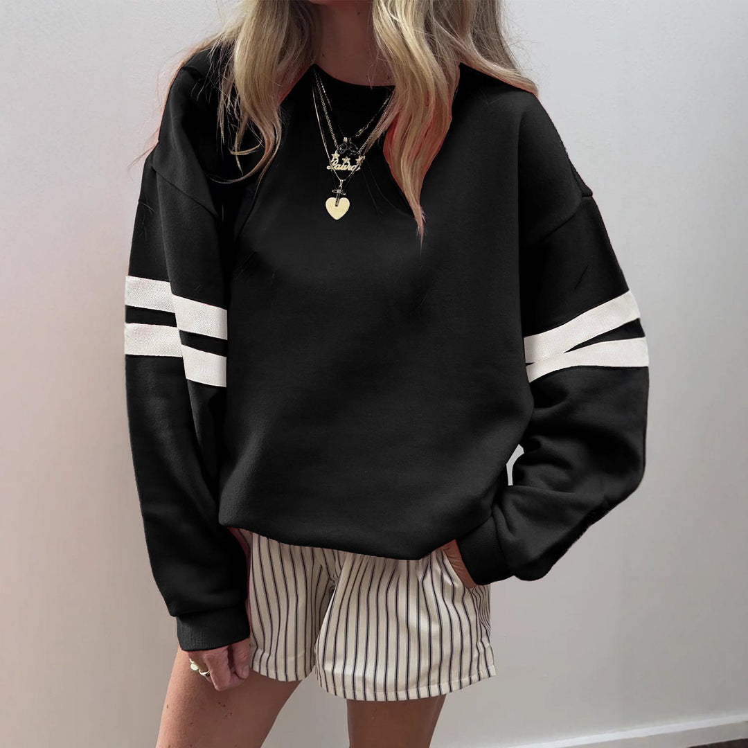 Damen Weit geschnittenes Sweatshirt mit Kontraststreifen an den Ärmeln Shop Nory