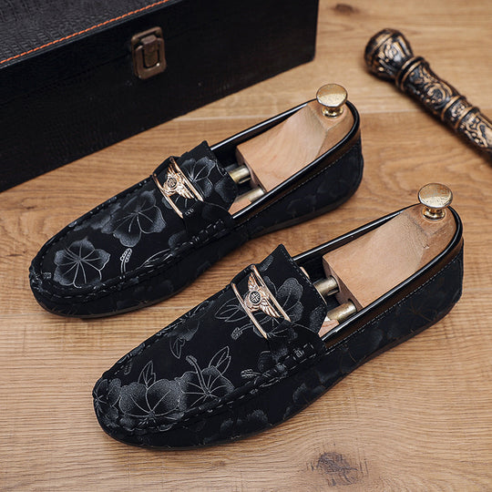 Herren Elegante Mokassins mit floralen Akzenten
