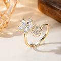Damenring mit filigranem Blumenmuster und funkelnden Zirkonia Shop Nory