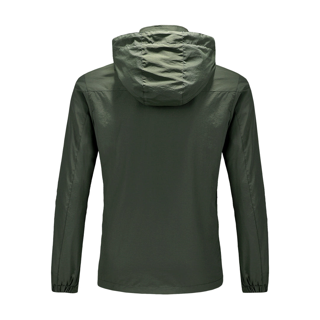Herren Ultraleichte packbare Outdoorjacke mit hohem Kragen, Kapuze und atmungsaktivem Meshfutter Shop Nory