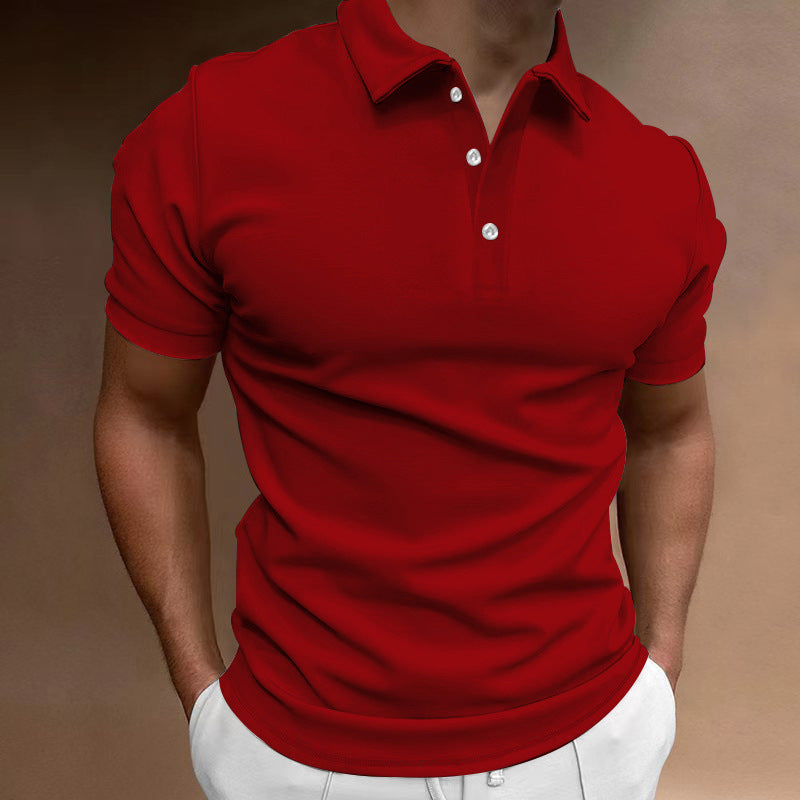 Herren nan schlank geschnittenes Stretch-Poloshirt mit Kentkragen und elastischem Saum Shopnory