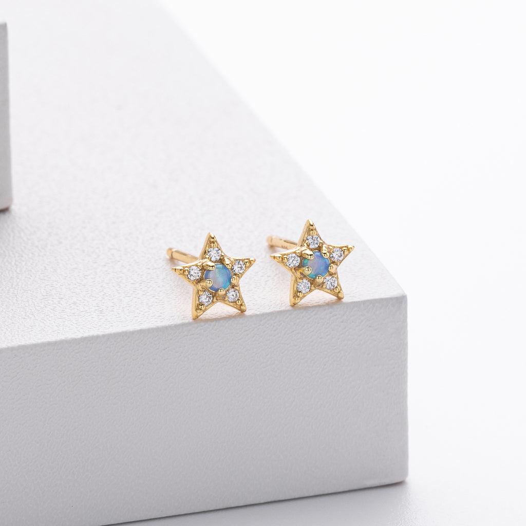Damen Ohrstecker im strahlenden Sternendesign aus hochwertigem 925 Sterling Silber Shop Nory
