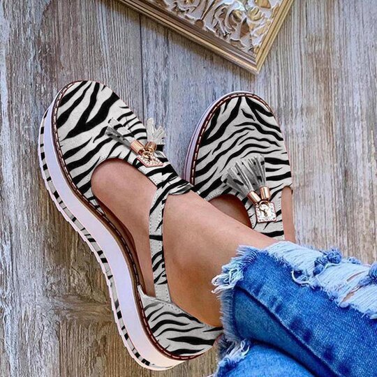 Damen Halbschuhe mit modischen Quasten und rutschfester Sohle