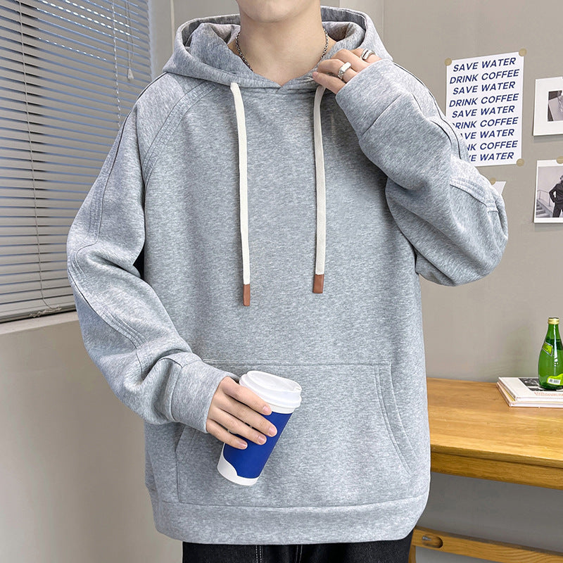 Herren Oversize Kapuzenpullover mit Kängurutasche Raglanärmeln und extra langen Kordeln Shop Nory