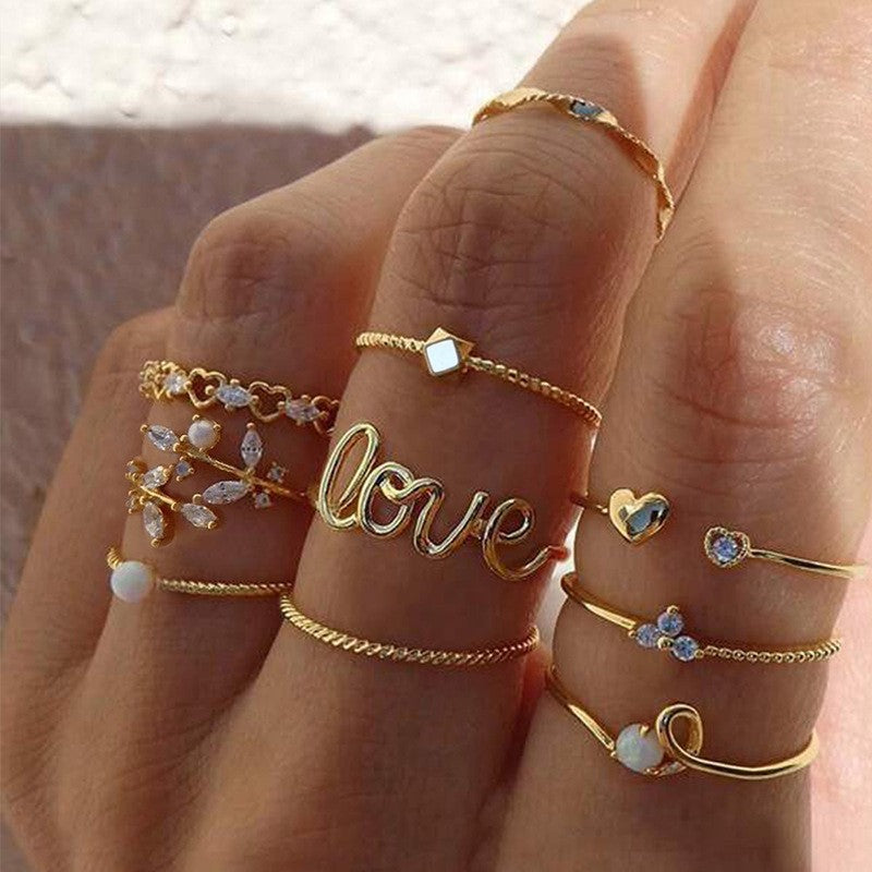 Damen zartes und verspieltes Ringset Shop Nory