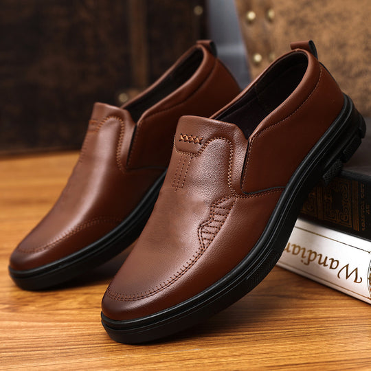 Herren Klassische Slip-On Lederschuhe mit gepolsterter Laufsohle Shop Nory