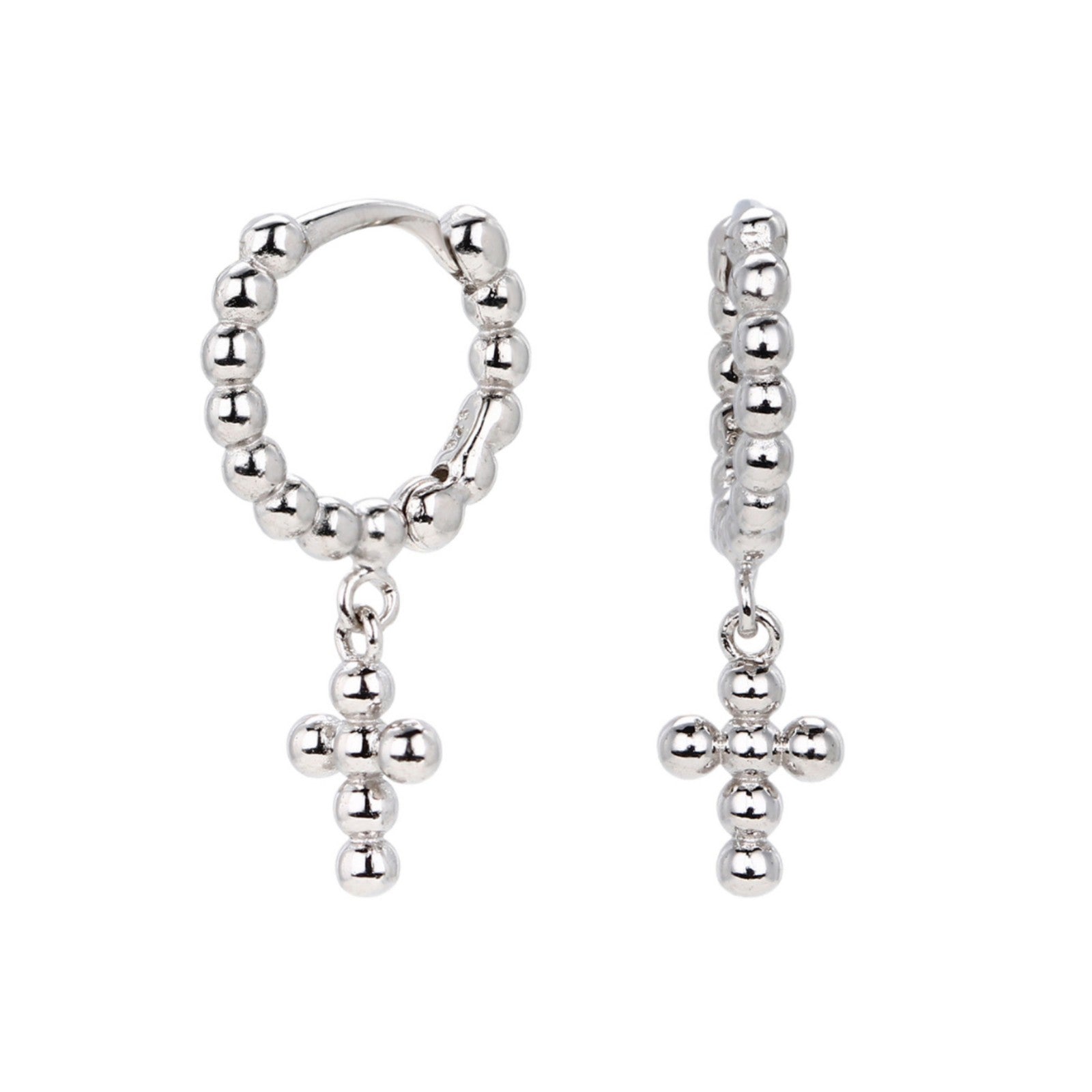 Damen Creolen Ohrringe mit Kreuzdesign aus 925 Sterling Silber Shop Nory