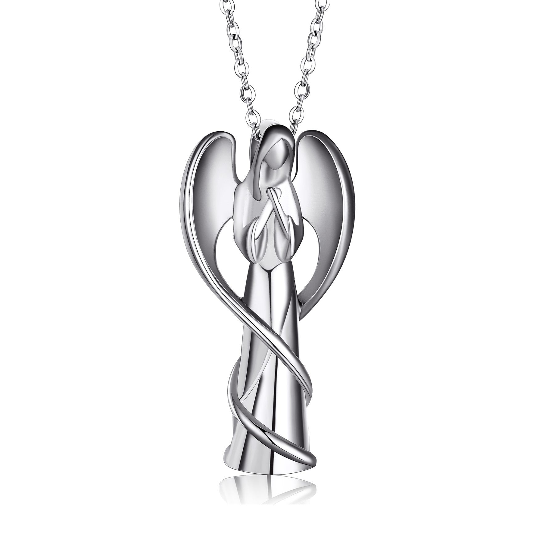Damen Halskette mit kunstvollem Engel-Anhänger aus hochwertigem Metall Shop Nory