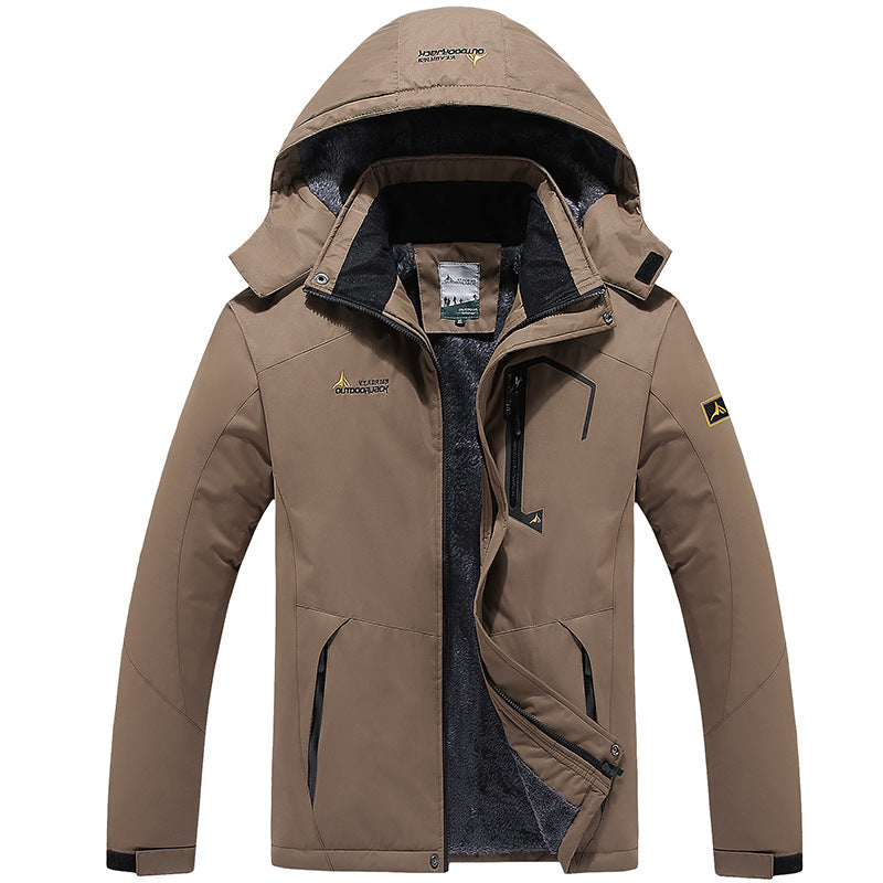 Herren Wasser- und winddichte Softshell-Outdoorjacke mit Teddyfleece-Innenfutter und Kapuze Shop Nory