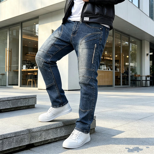 Herren Modische Cargo-Jeans mit Reißverschluss Shop Nory