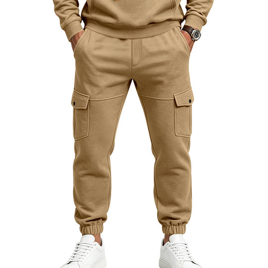 Herren Cargo-Jogginghose mit seitlichen Klappentaschen, Kordelzug und Elastischen Bündchen Shop Nory
