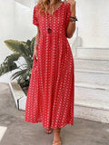 Damen Maxikleid mit floralen Mustern und lässiger Taillierung