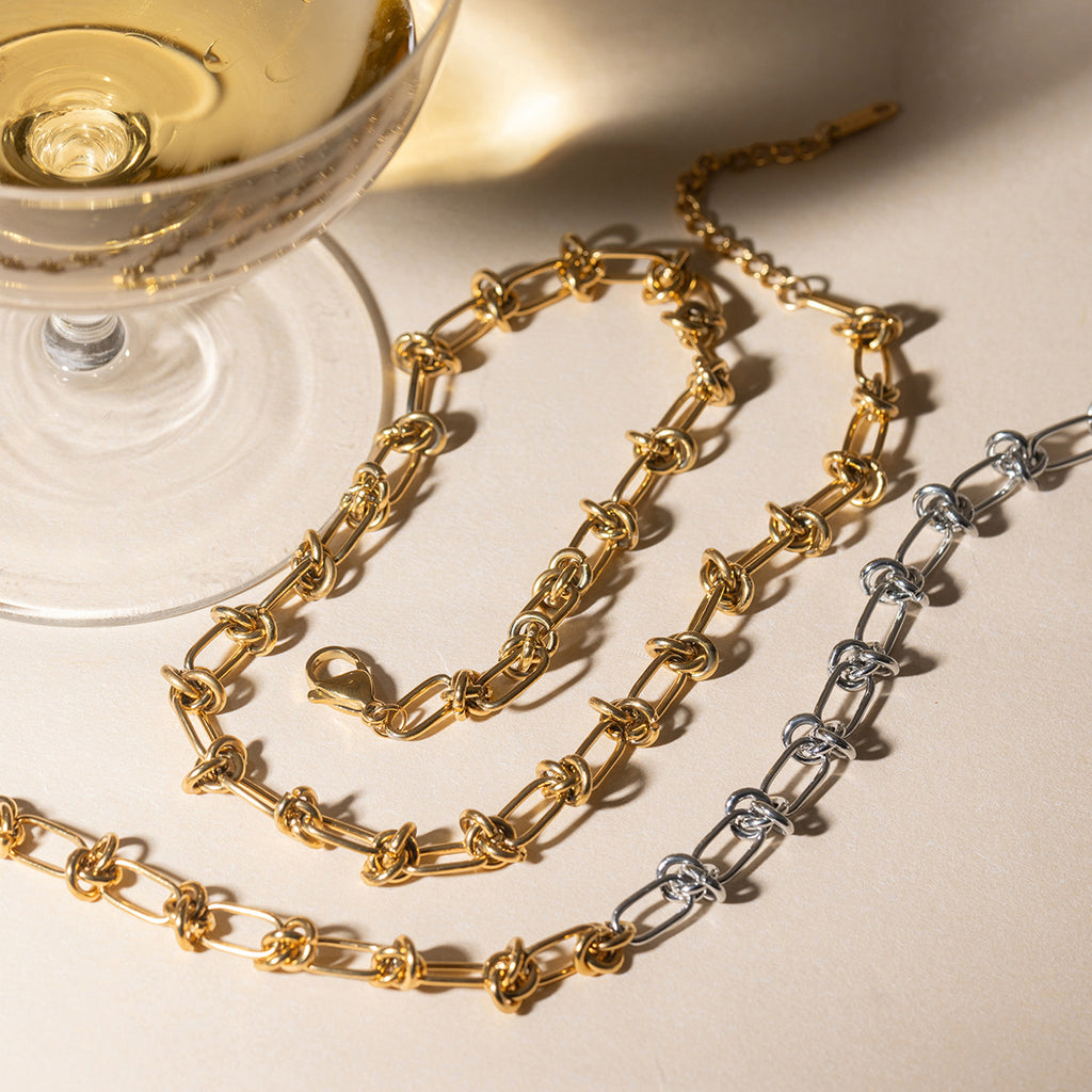 Damen Kette mit stylischem Knotendesign und verstellbarer Verlängerung Shop Nory