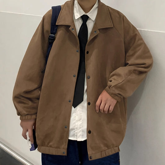 Herren Oversized Coachjacke aus Mikrofaser mit Druckknopfverschluss Shop Nory