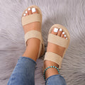 Modische Damen Sandalen mit dicker Jute-Optik Sohle