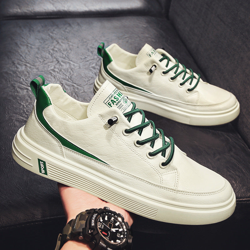 Herren Urbaner Casual-Ledersneaker mit dicker geriffelter Plateausohle und gepolsterter Zunge Shopy Nory