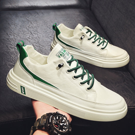Herren Urbaner Casual-Ledersneaker mit dicker geriffelter Plateausohle und gepolsterter Zunge Shopy Nory