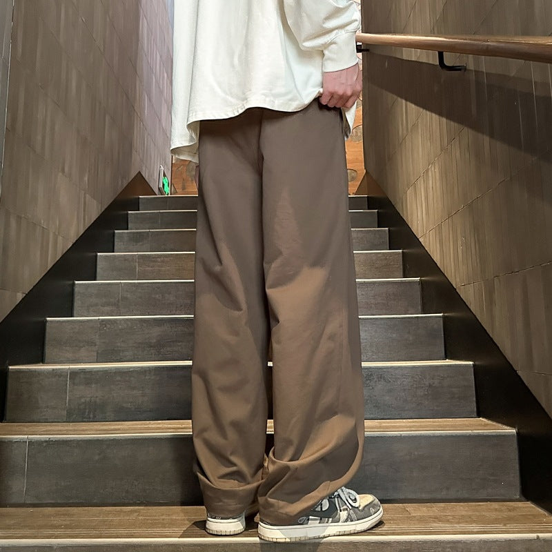 Herren Weitgeschnittene Palazzo-Loungehose mit Tunnelzug, hoher Taille und fließender Baumwollmischung Shop Nory