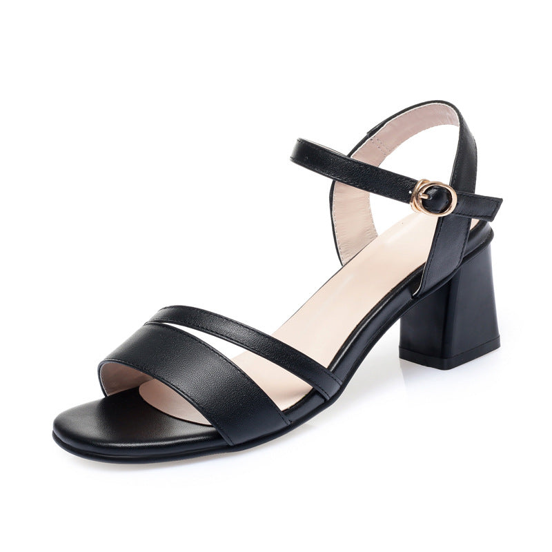 Damen Elegante Blockabsatz Sandalen mit verstellbarem Riemen und komfortabler Sohle