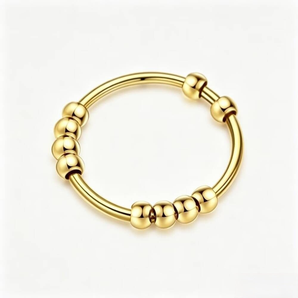 Herren Ring mit kreativen Schwarz-Weiß-Karomuster und goldener Verzierung Shop Nory