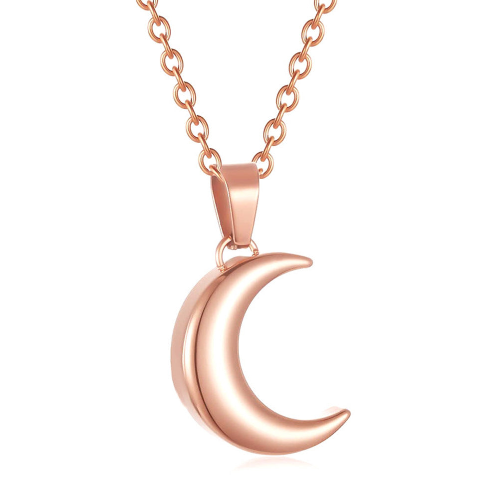 Damen eleganter Edelstahl-Mondanhänger mit feinem Kettenverschluss Shop Nory