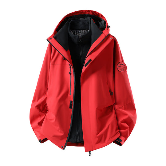 Herren zweilagige Softshell-Outdoorjacke mit herausnehmbarem Fleecefutter und verstellbarer Kapuze Shop Nory