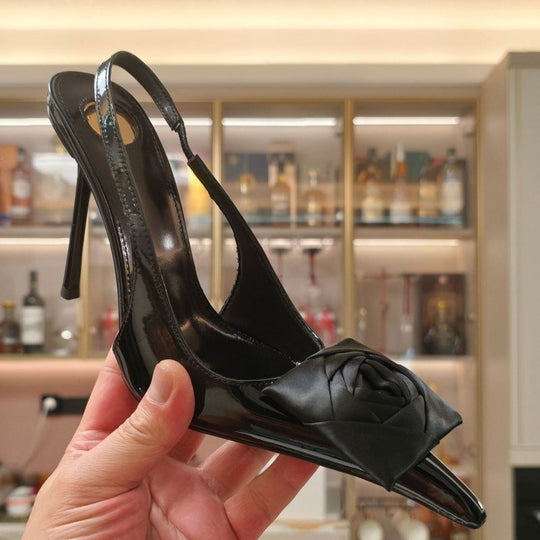 Damen spitze Slingback-Stilettos mit Satin-Rosenapplikation Shop Nory