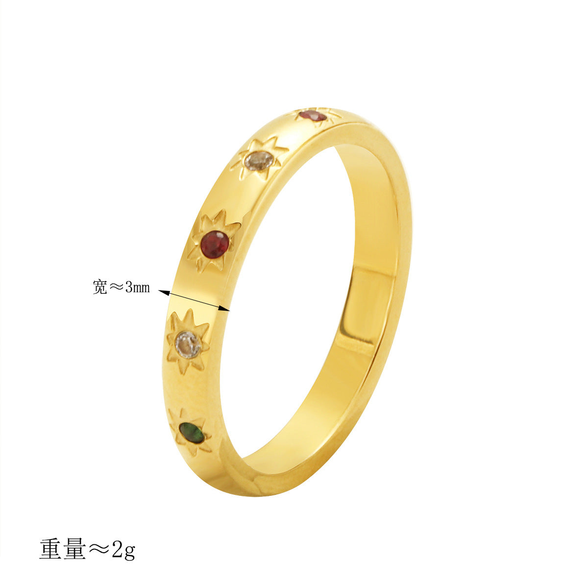 Damen Schmuckring mit floralen Verzierungen und bunten Steinen Shop Nory