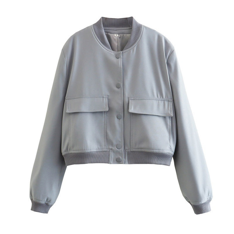 Damen Sportliche Kurzjacke mit Pattentaschen