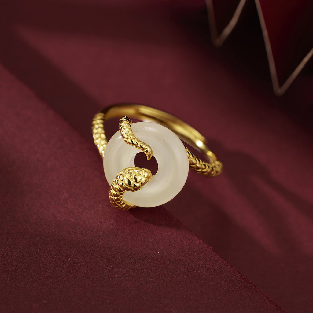 Damen Anhänger-Ring mit kunstvollem Schlangendesign Shop Nory