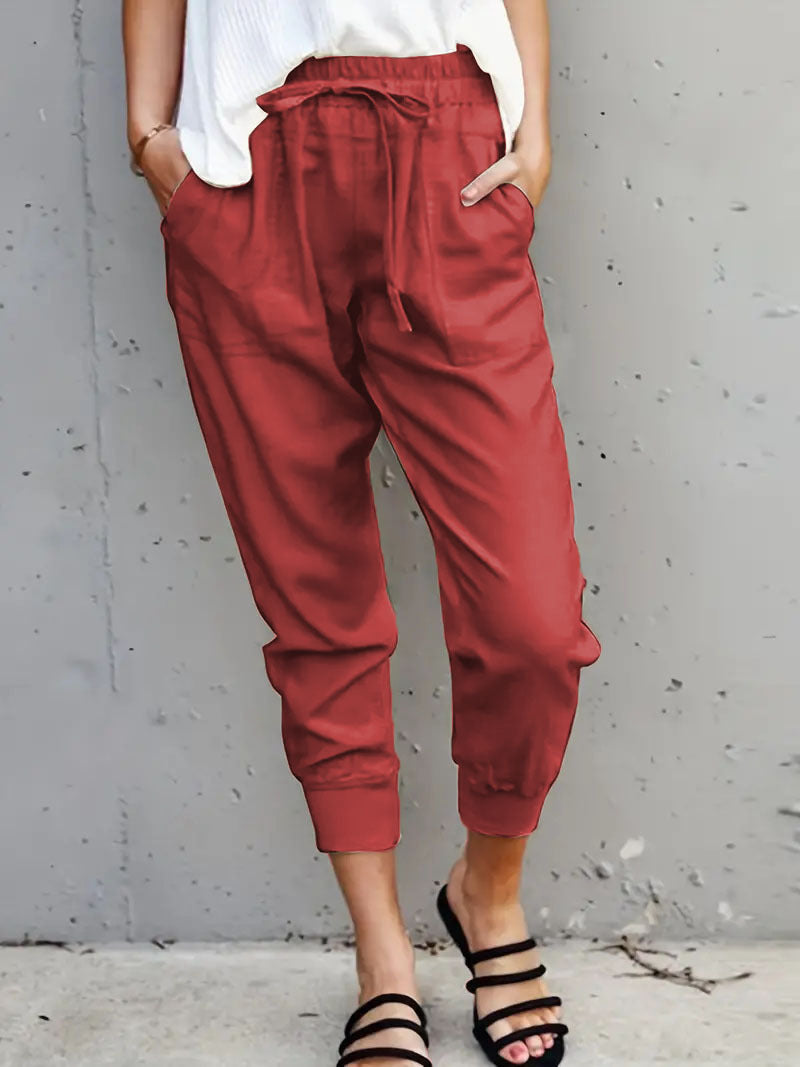 Damen Jogginghose mit elastischem Bund, Tunnelzug und Beinbündchen Shop Nory