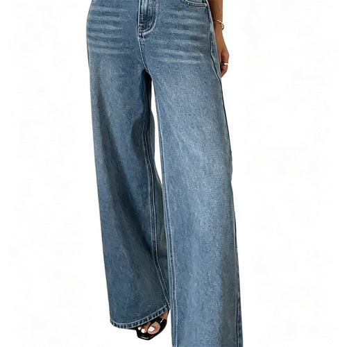 Damen Jeanshose mit hoher Taille und weitem Bein Shop Nory