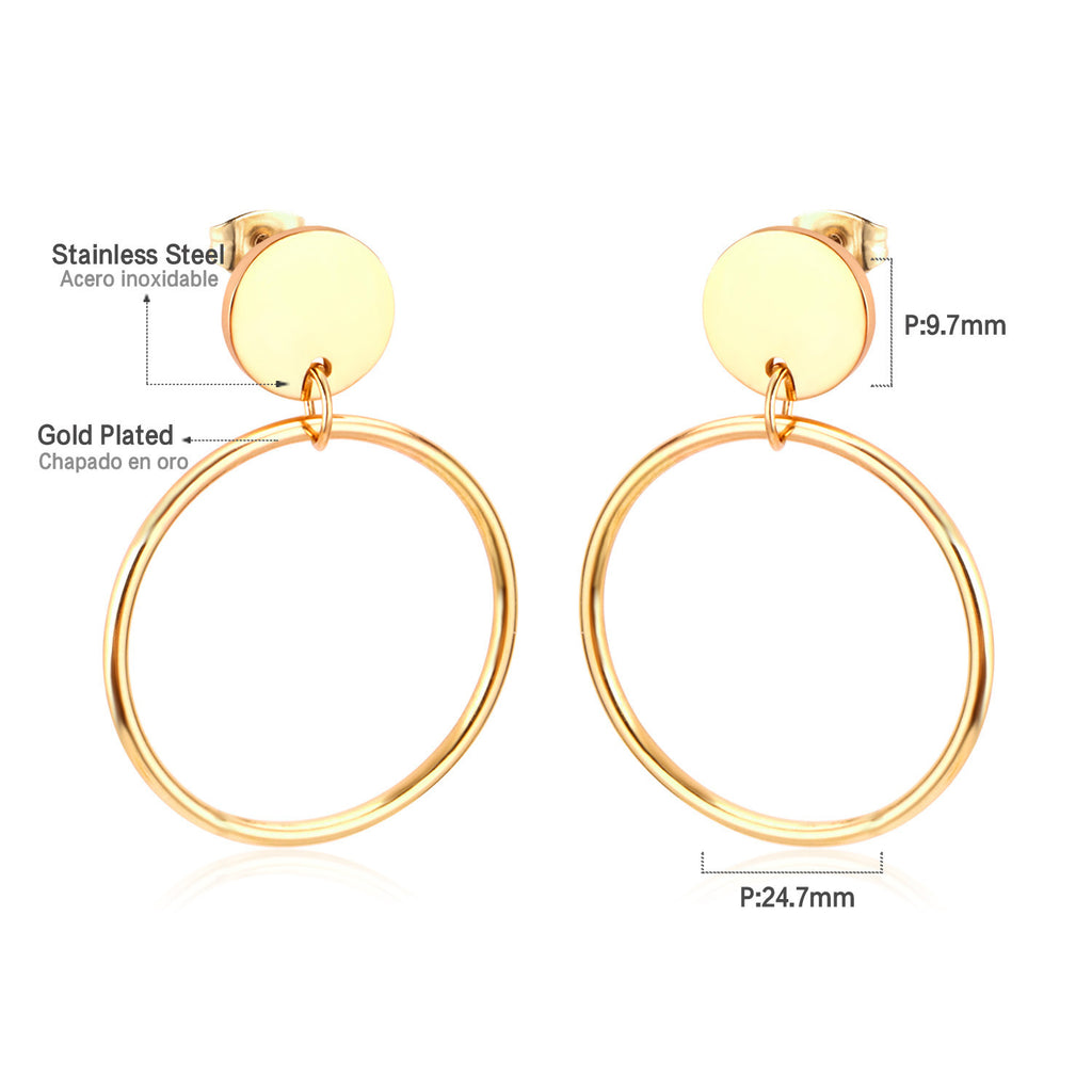 Damen Hängende Ohrringe aus hochwertigem Edelstahl mit eleganter ovaler Form Shop Nory