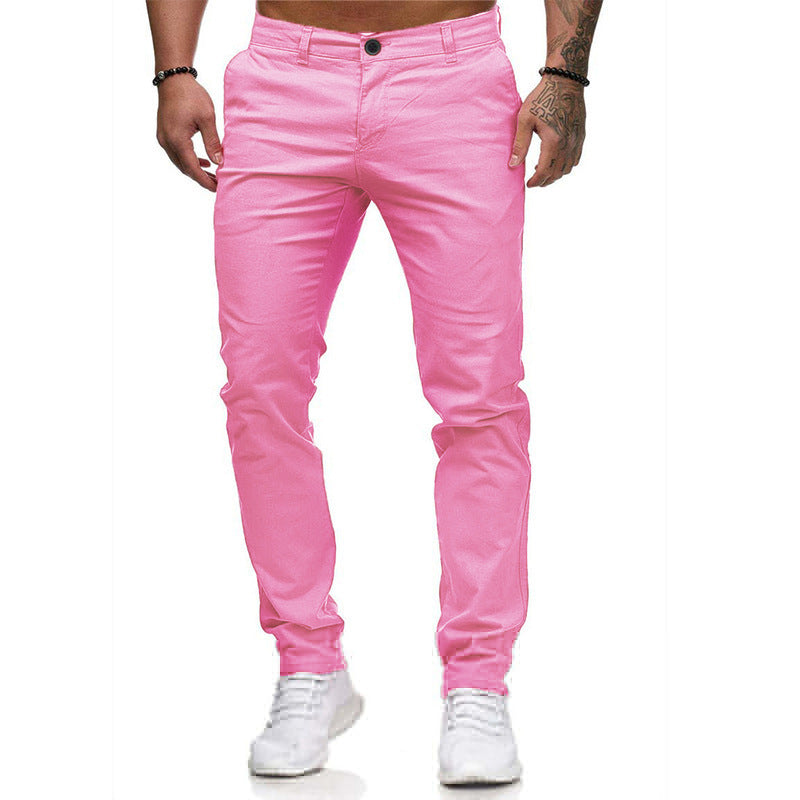 Herren Slim-Fit Chinohosen mit elastischem Bund und praktischen Taschen