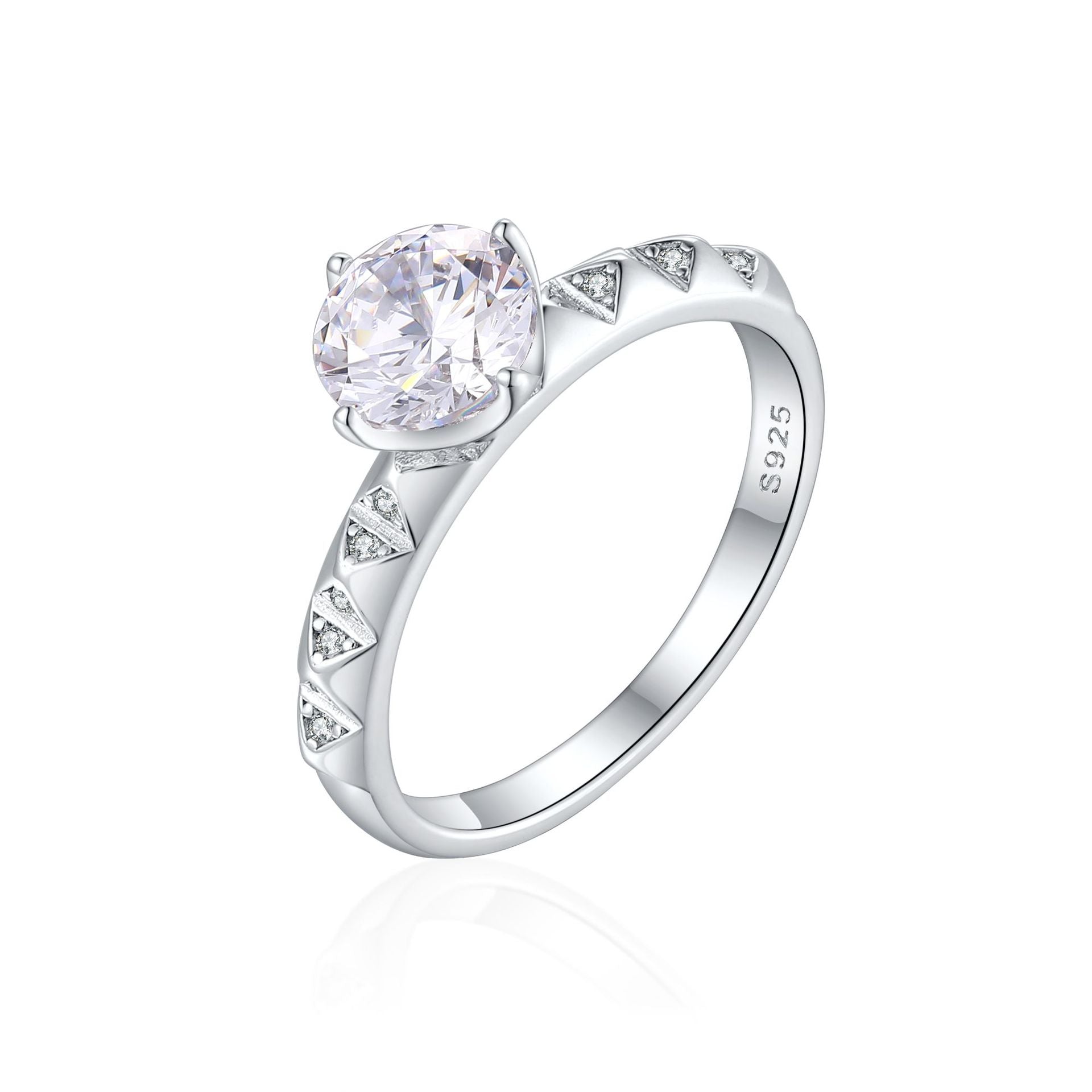 Damen eleganter Verlobungsring mit funkelndem Zirkonia-Besatz Shop Nory