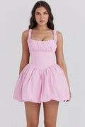 Damen Ballonkleid mit Spitzenakzenten