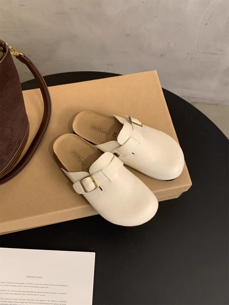 Damen Clogs mit bequemem Fußbett und modischen Schnallenverzierungen Shopnory