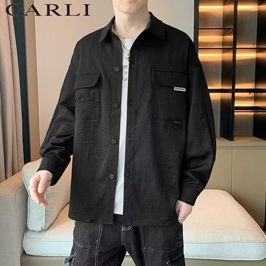 Herren Overshirt-Jacke im Utility-Stil mit aufgesetzten Pattentaschen Shop Nory