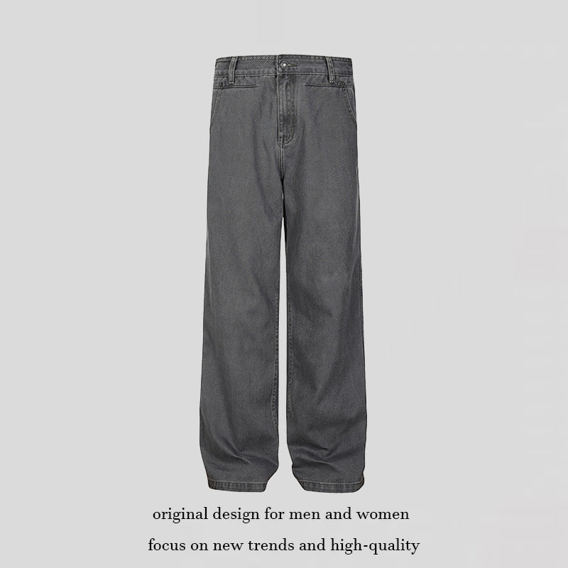 Herren Weite Canvas-Hose im Palazzoschnitt mit hoher Bundpassform und geradem Bein Shop Nory