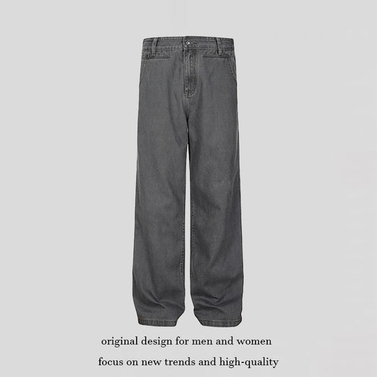 Herren Weite Canvas-Hose im Palazzoschnitt mit hoher Bundpassform und geradem Bein Shop Nory