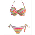 Damen Push-up Bikini-Set mit verspieltem Streifenmuster
