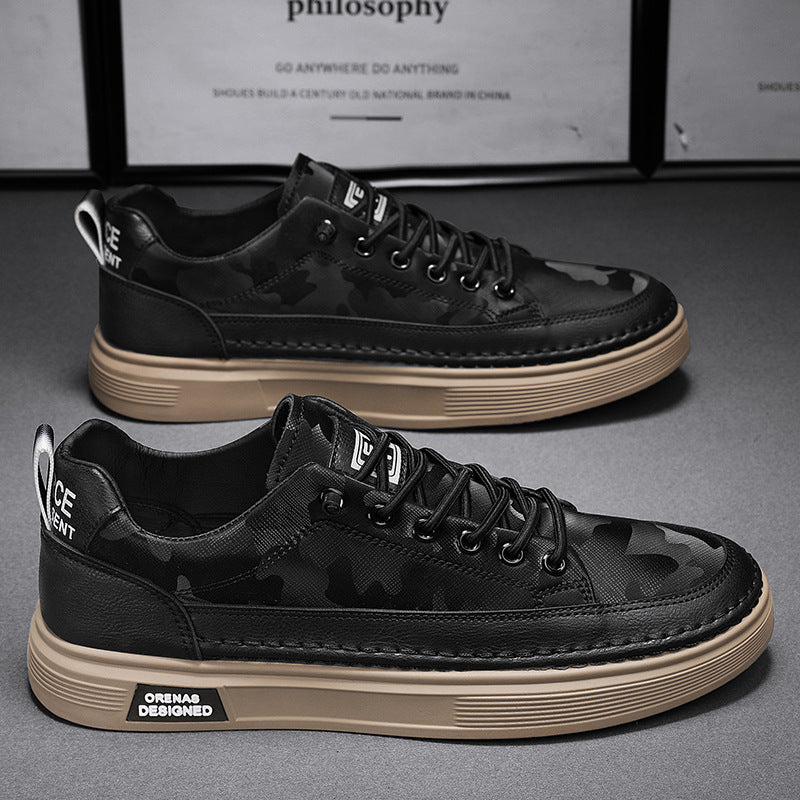 Herren Lederoptik-City-Sneaker mit gepolstertem Fersenkragen und langlebiger Plateau-Gummisohle Shop Nory