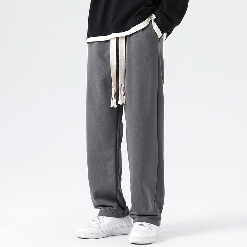 Herren Weite Relaxed-Jogginghose mit tiefem Schritt, dekorativem Kordelband & geradem Bein Shop Nory
