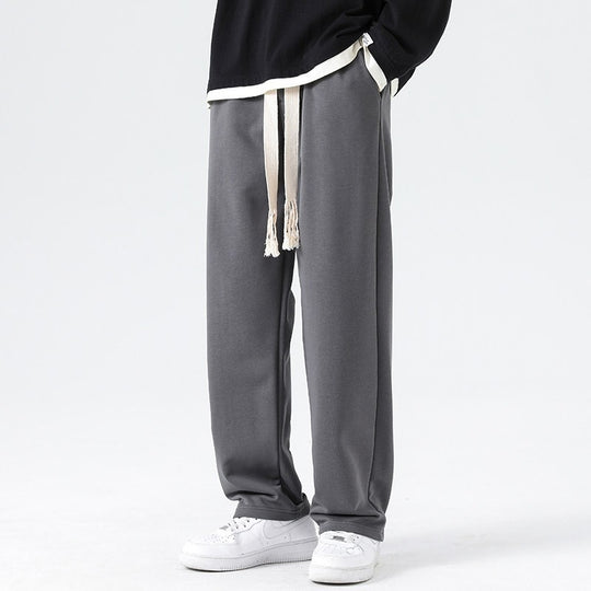 Herren Weite Relaxed-Jogginghose mit tiefem Schritt, dekorativem Kordelband & geradem Bein Shop Nory