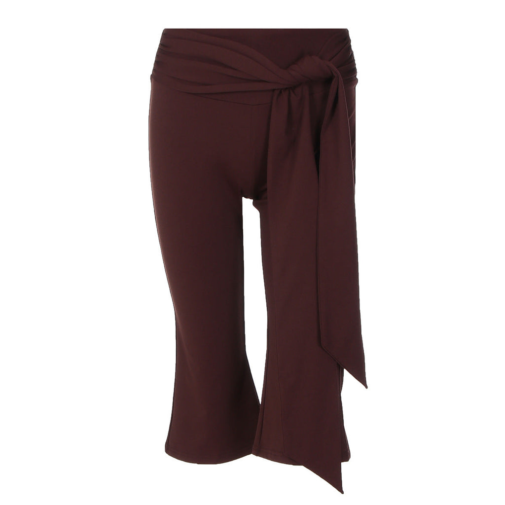 Damen Sportliche Capri-Hose mit elegantem Wickelband